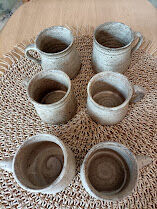 Set of 6 cups in gres
