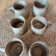 Set of 6 cups in gres