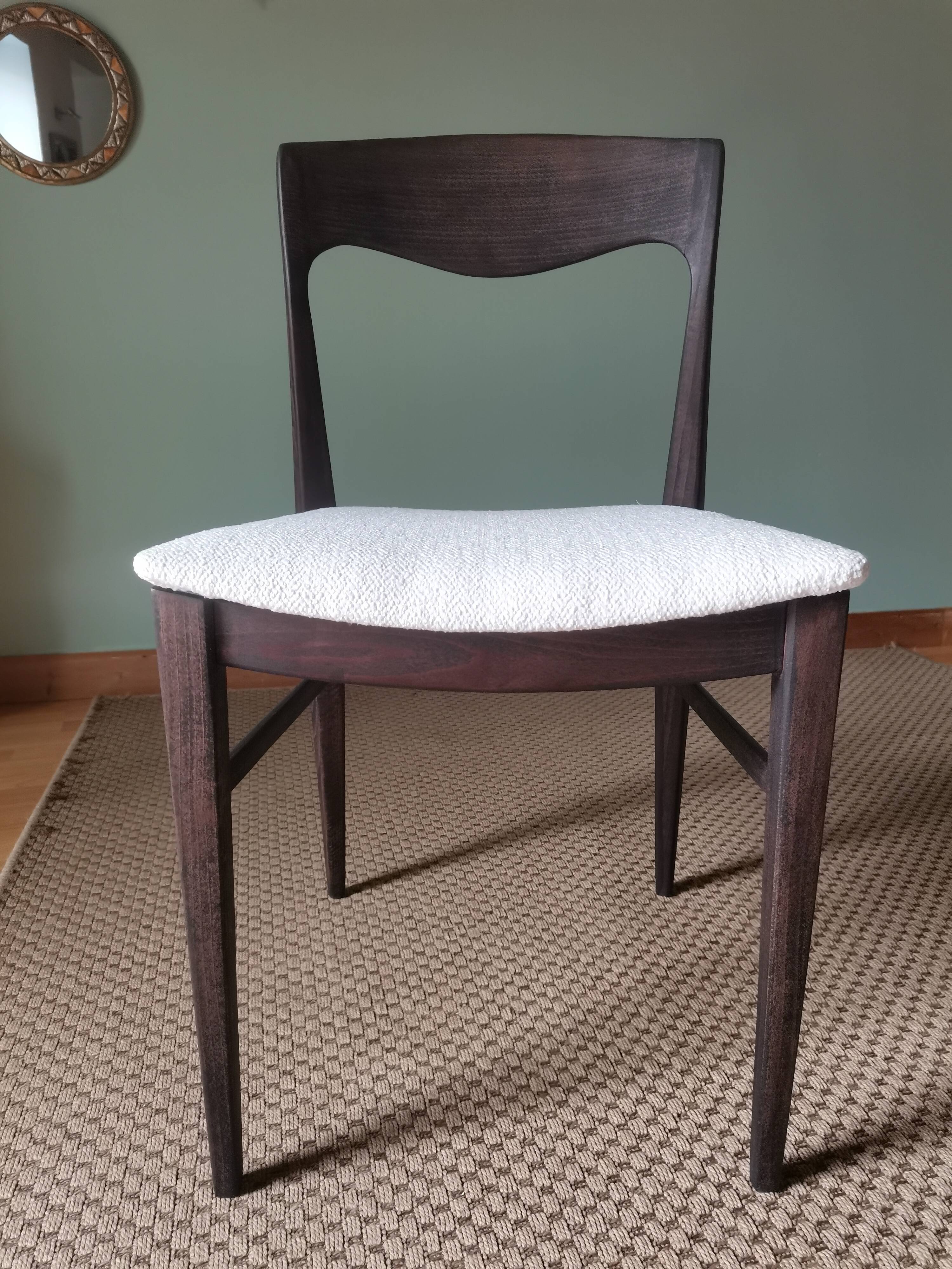 White boucle Scandinavian chairs