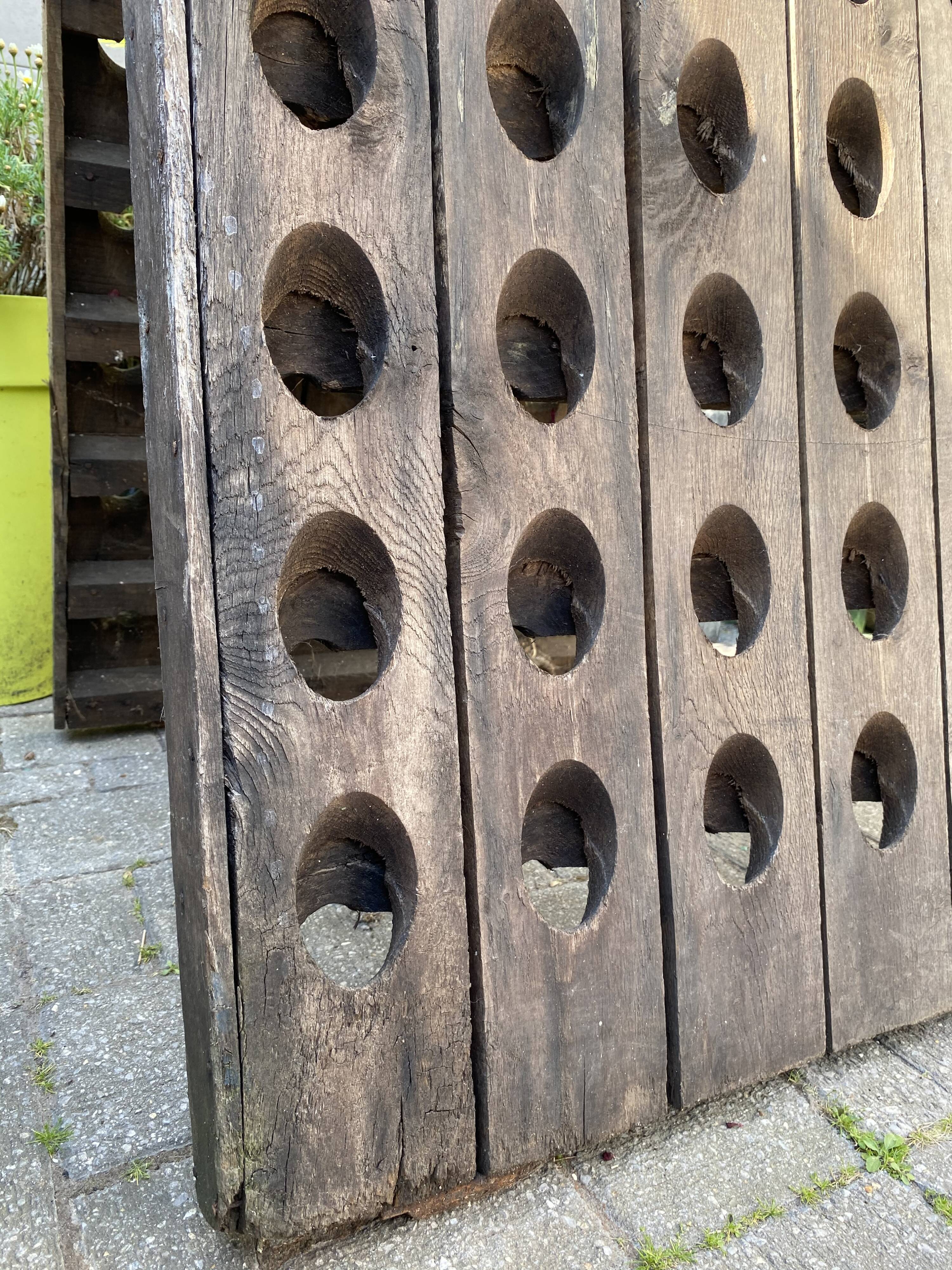 Bottle holder, antique wooden