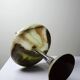 Rare display stand in green onyx and silver-plated metal, Italy, vintage 1935-1955.
