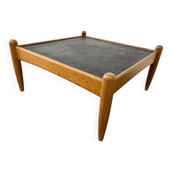 Table basse brutaliste vintage / table basse Eric Merthen