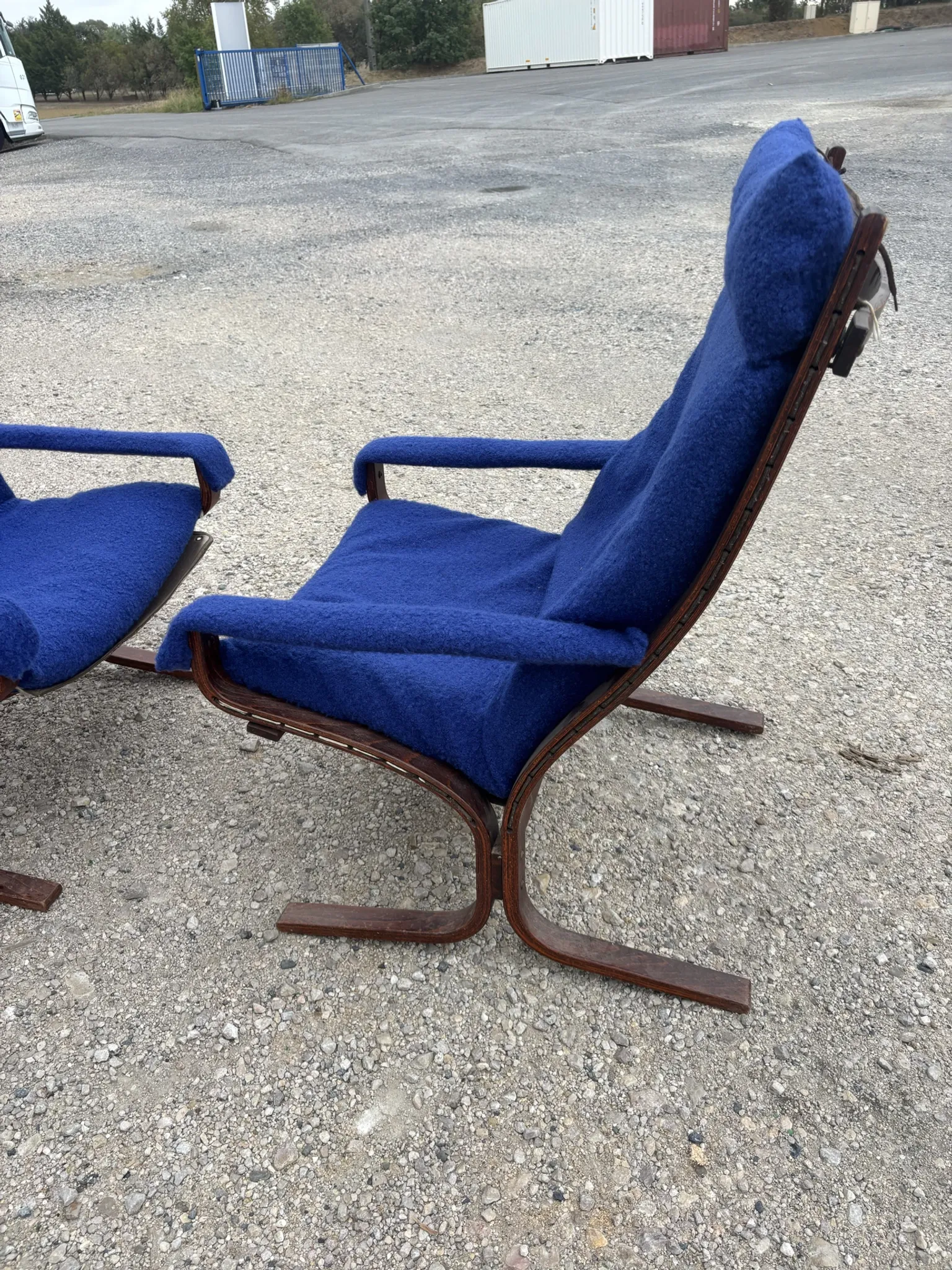 Pair of Siesta armchairs by Ingmar Relling, vintage Scandinavian design.
