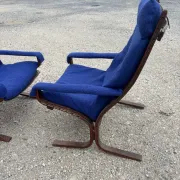 Pair of Siesta armchairs by Ingmar Relling, vintage Scandinavian design.