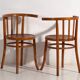 Chaises anciennes en bois courbé avec assise gravée (c.1920). Ensemble de 4 pièces #1
