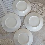 4 mismatched vintage earthenware dessert plates with floral pattern - Set Fl