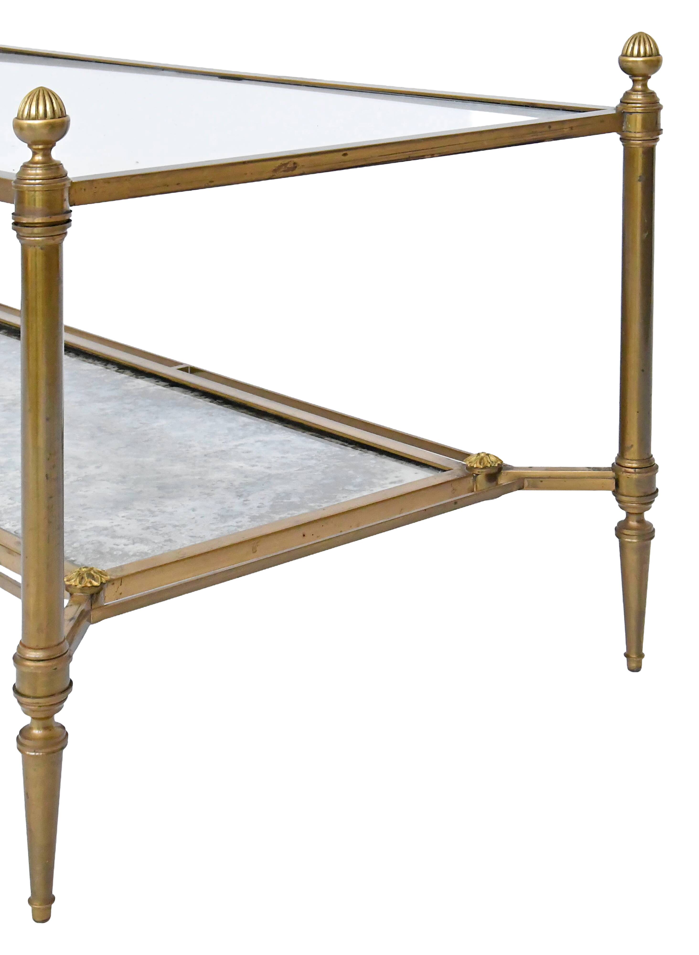 Bronze and gilded brass coffee table by Maison Jansen