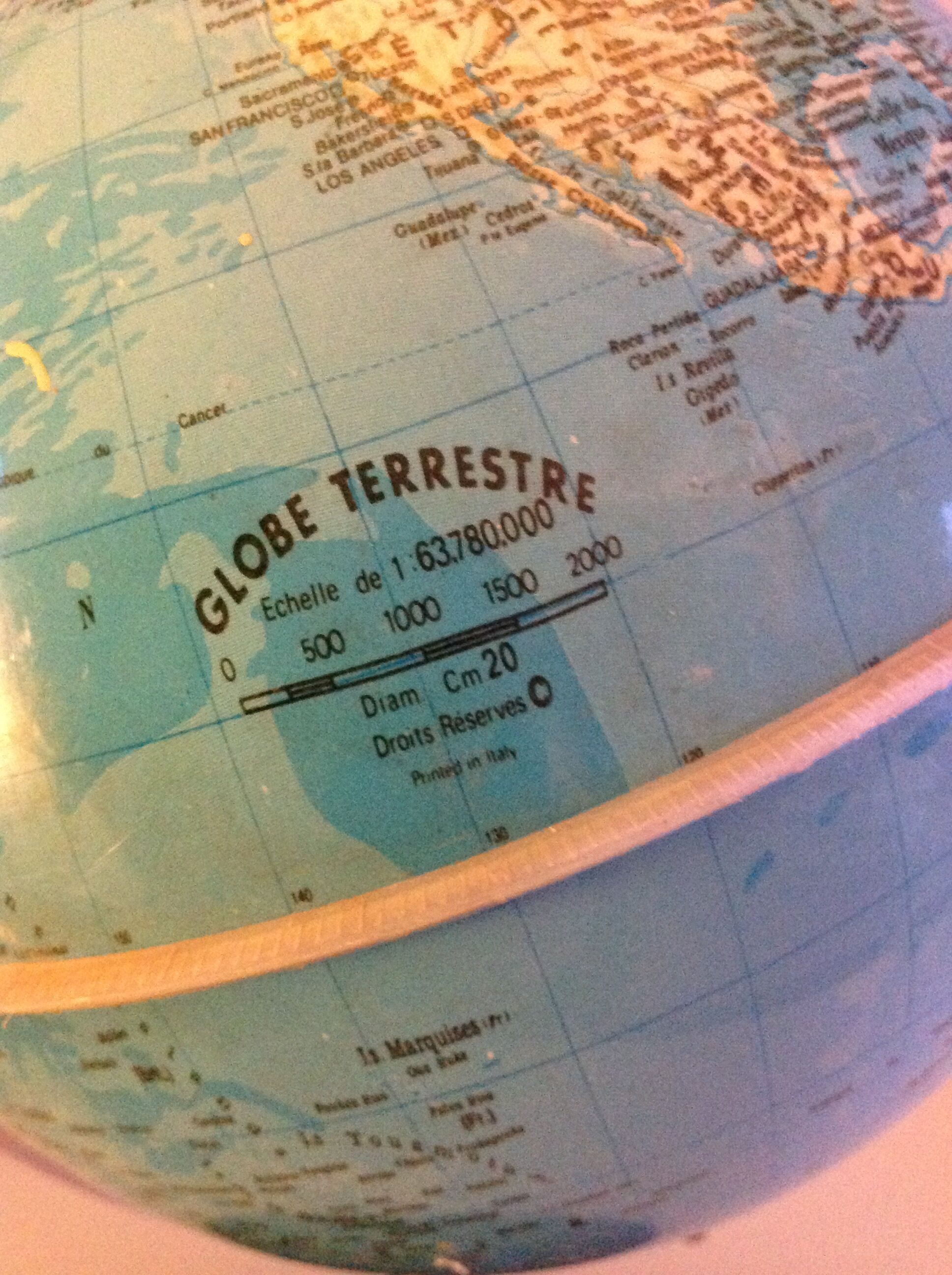 Earth globe, vintage 70s-80s