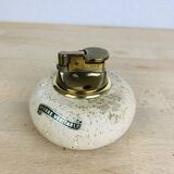 Round travertine lighter, 1980s, Italy