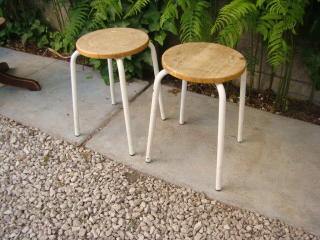 Pair of industrial stools