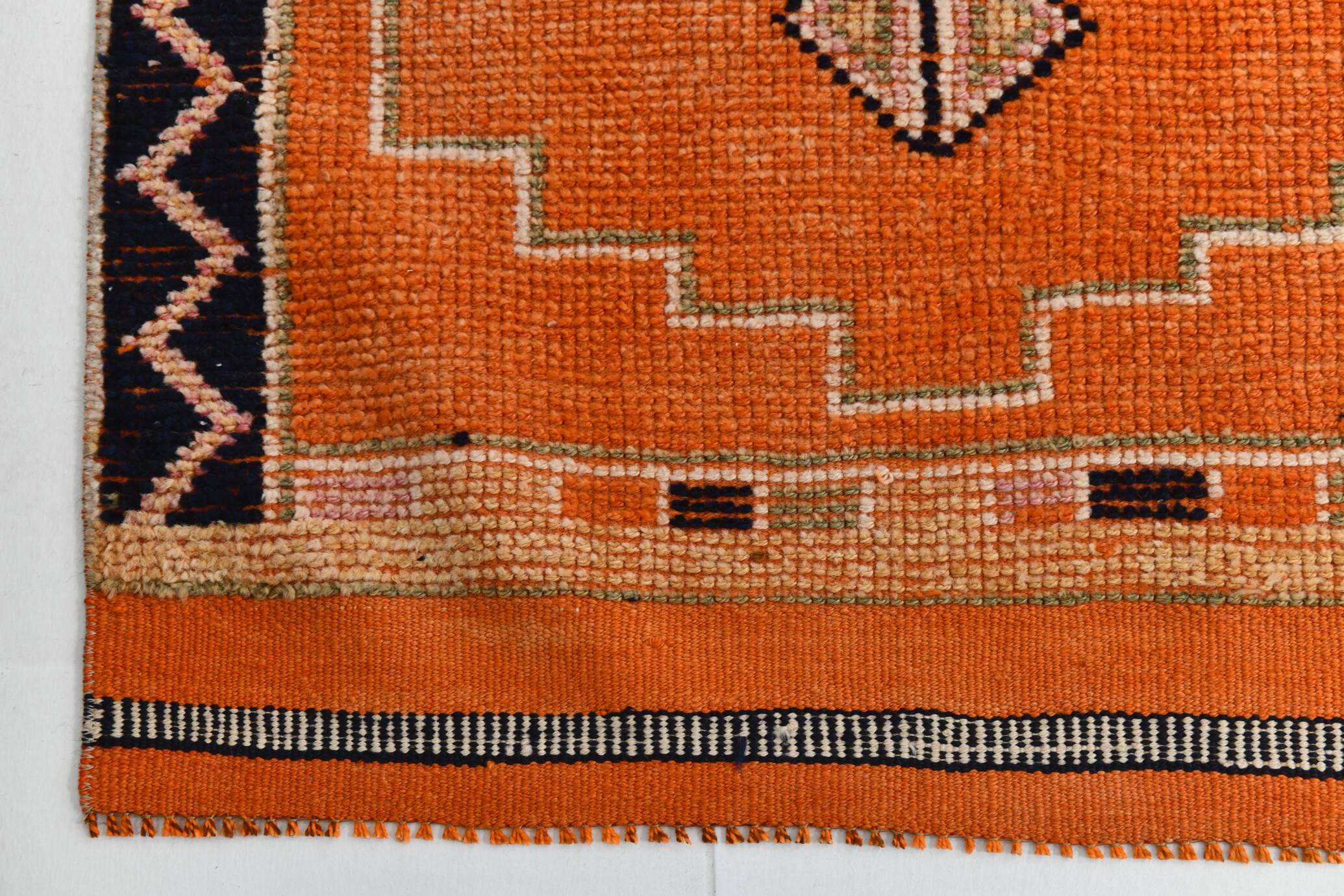 Pumkin Orange Pattern Vintage Runner Rug, 88x291 Cm