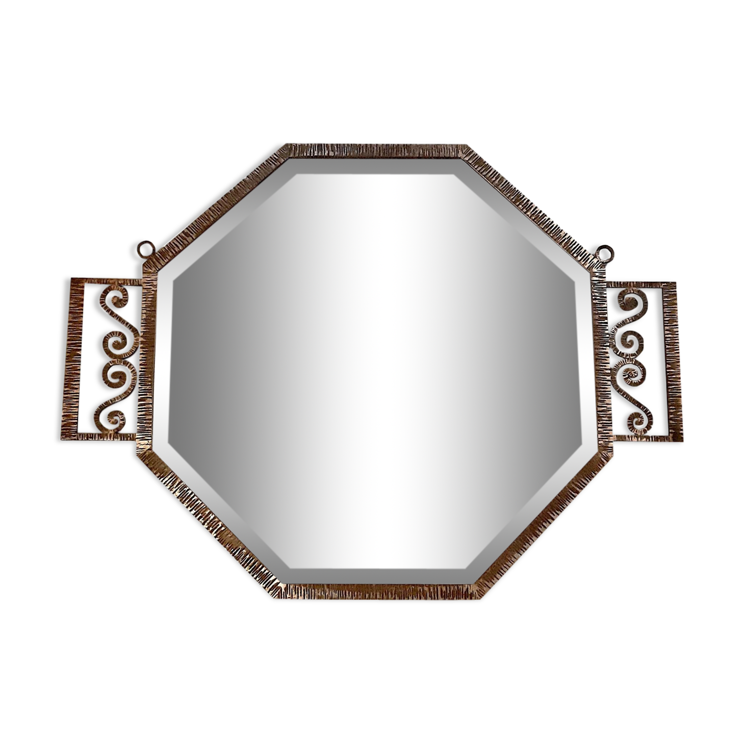 Mirror of courtesy Art Deco wrought iron, 1930