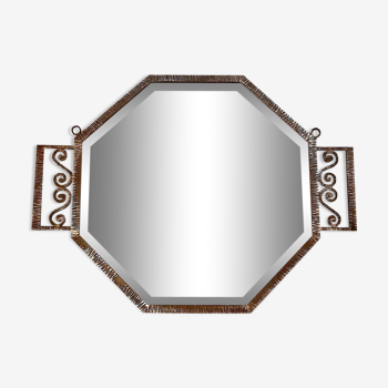 Mirror of courtesy Art Deco wrought iron, 1930