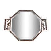 Miroir de courtoise Art Deco en fer forgé, 1930