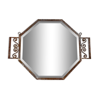 Mirror of courtesy Art Deco wrought iron, 1930