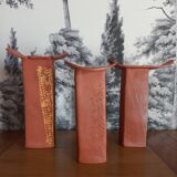 Trio of terracotta vases, unique pieces