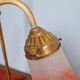 Art Deco desk lamp in brass and satin glass, 1920s-30s