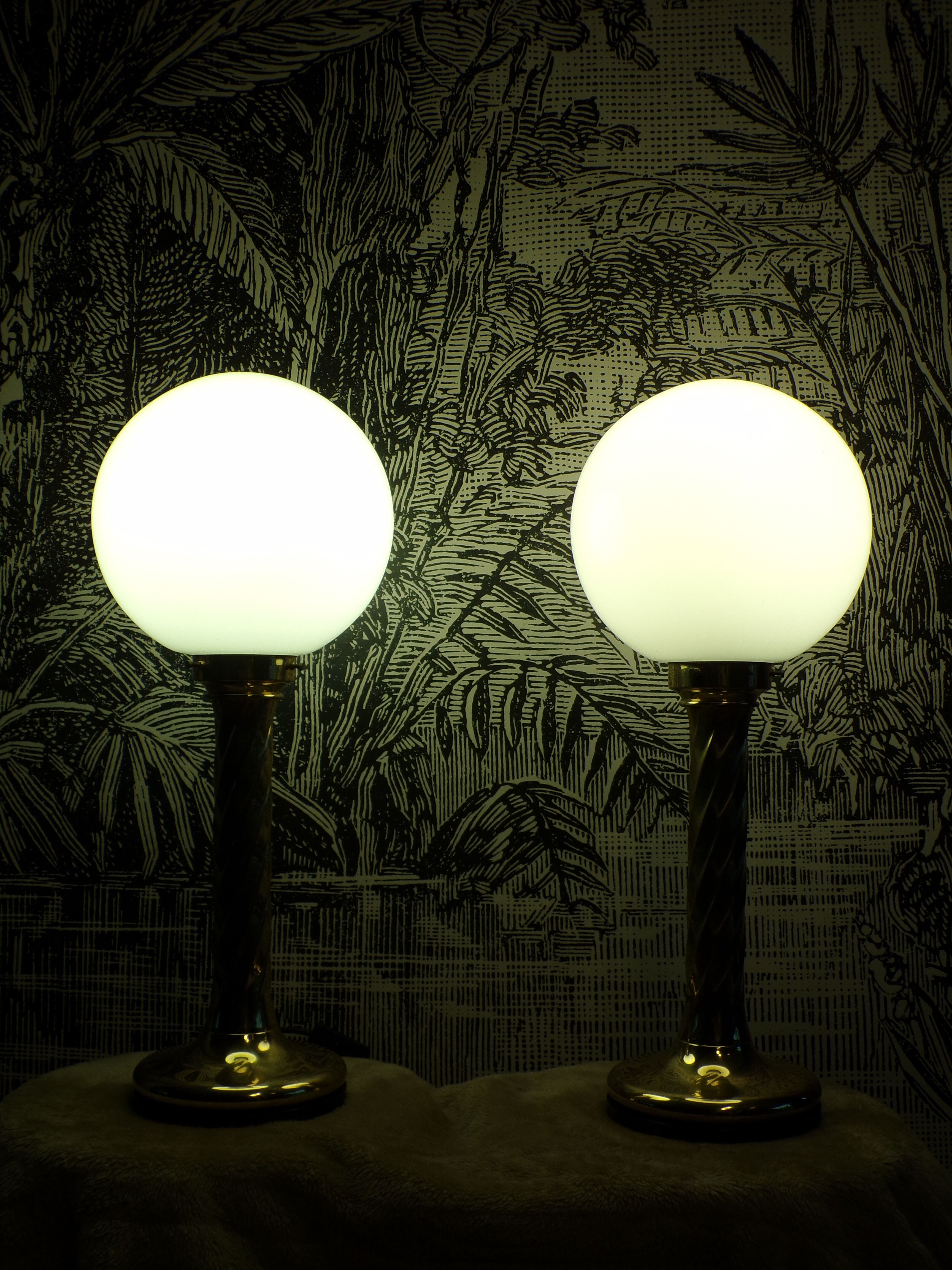 Pair of Hollywood Regency lamps by Rogo Leuchten