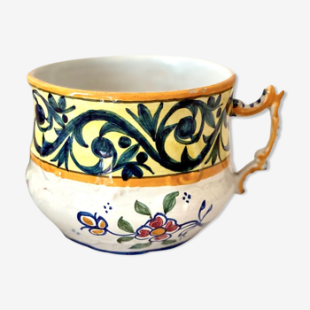 HB Quimper earthenware chocolate cup