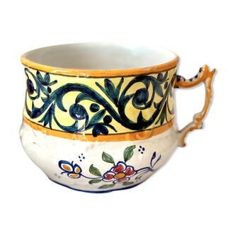 HB Quimper earthenware chocolate cup