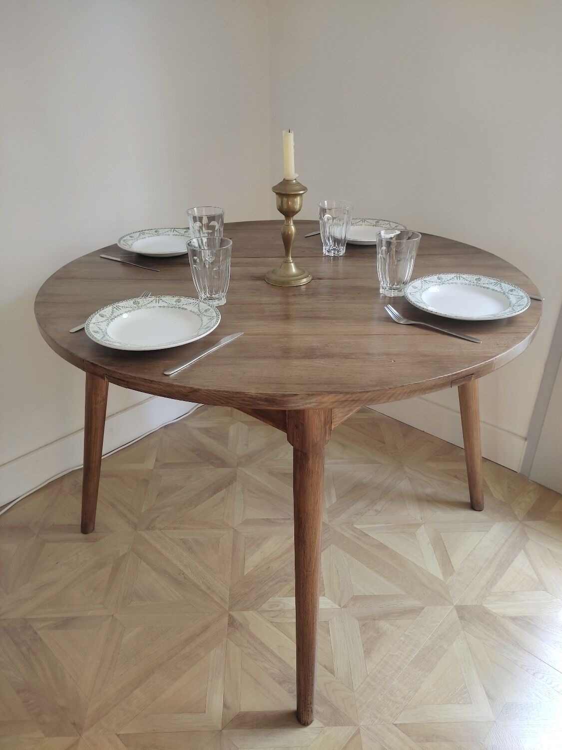 Wooden round table