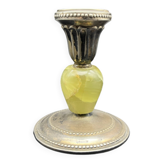 Candlestick in Sterling Silver 835 and onyx Kurz Gottlieb Germany 1920 1930