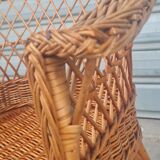 Children's chair in rattan and wicker