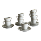 10 tasses à expresso et soucoupes en porcelaine Bernardeau Limoges Ronsard
