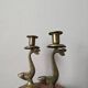 Pair of brass fish candlesticks, country decor