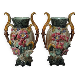 Pair of slip vases