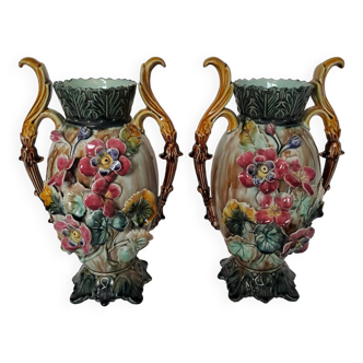 Pair of slip vases