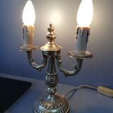 Bronze foot lamp candlestick 2 lights