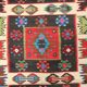 Antique kilim rug in wool, finely knotted, handmade 90 x 35 in.