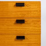 Chest of drawers in varnished blond cherry wood. 1960s.
