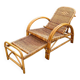 Chaise longue en rotin et osier