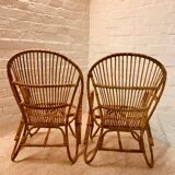 Paire fauteuil bambou
