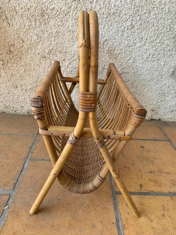 Rattan and wicker magazine racks - 1960s/70s