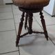 Antique Napoleon III Adjustable Round Piano Stool