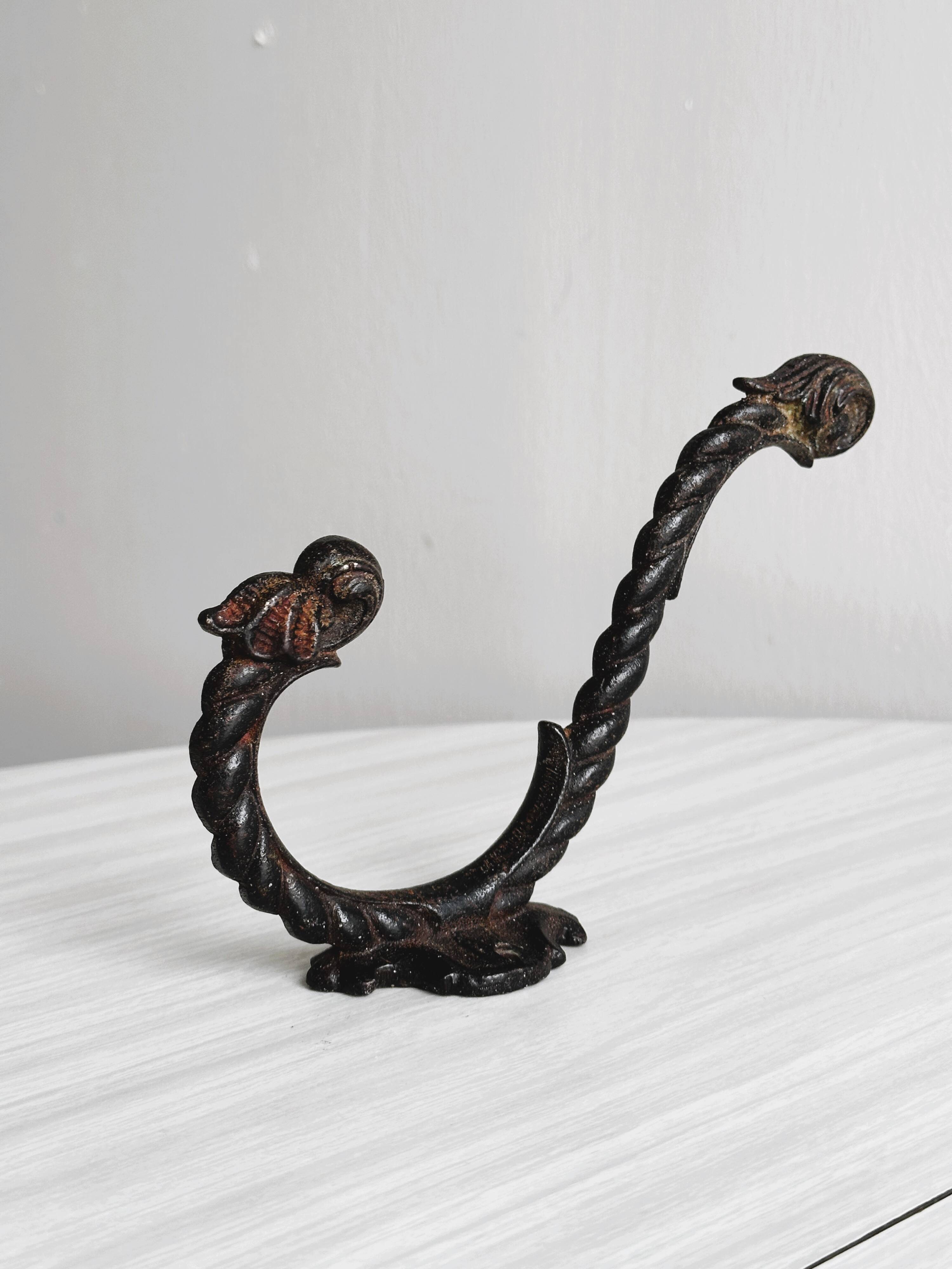 Black iron wall hook