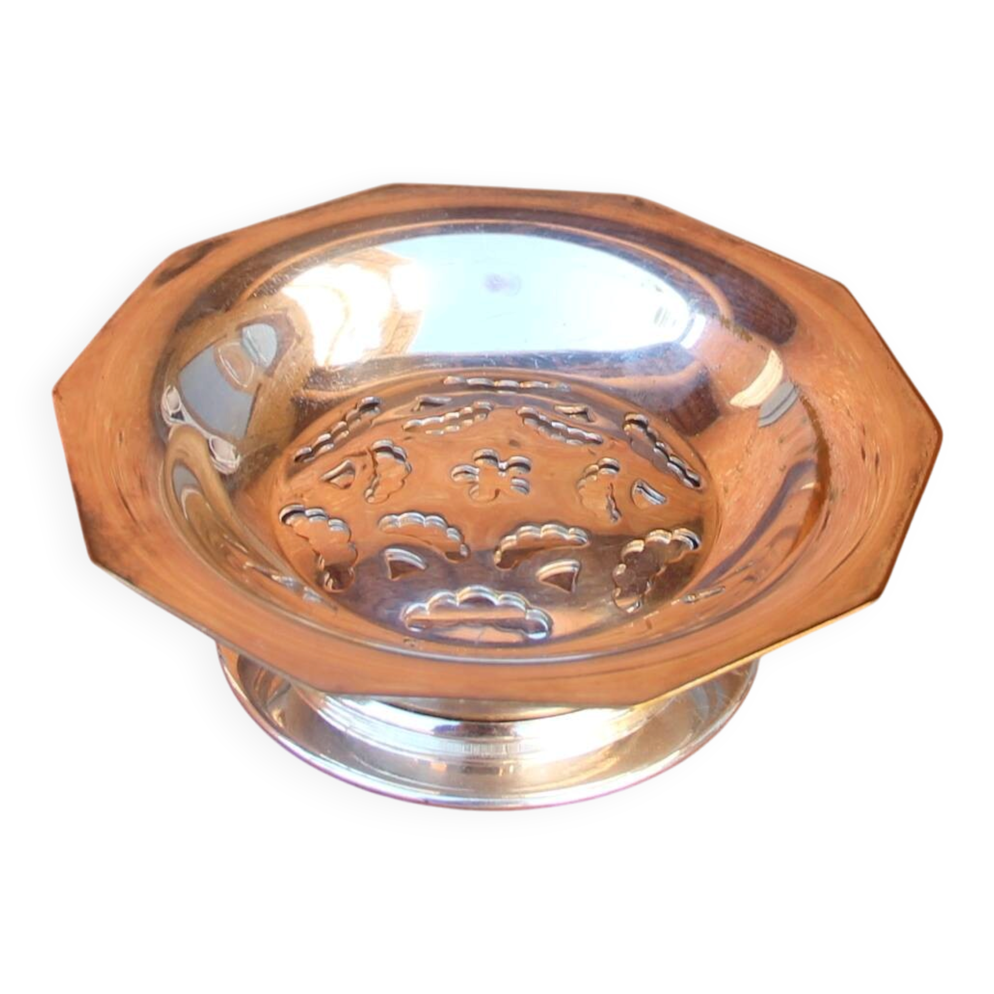 Silver-plated metal butter dish Coquillor
