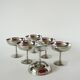 Ensemble de 6 coupes en inox à pieds fin, Made in France, Design, 1970