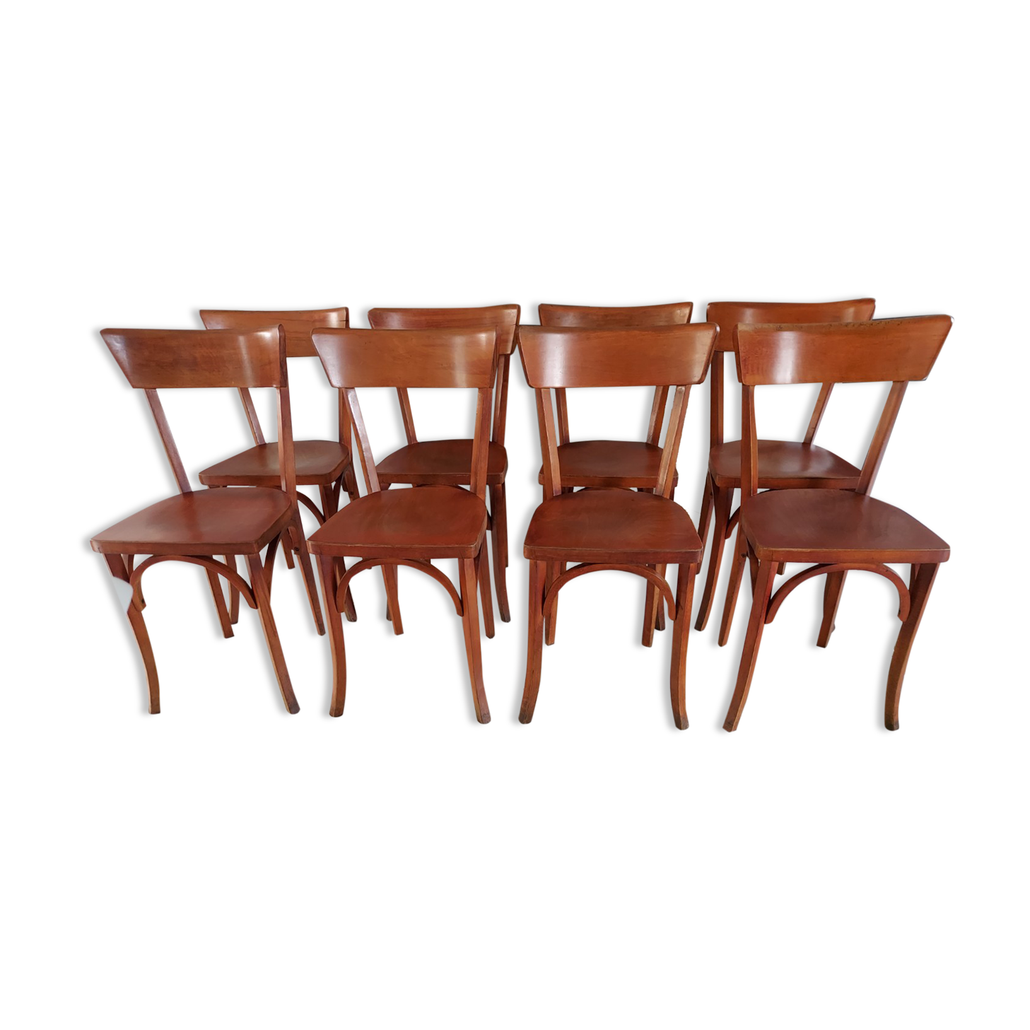 Series of 8 Baumann bistro chairs