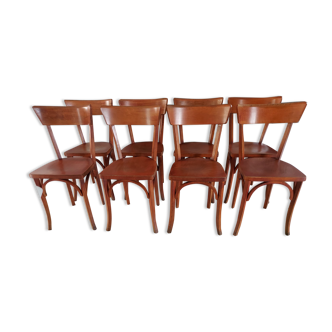 Series of 8 Baumann bistro chairs