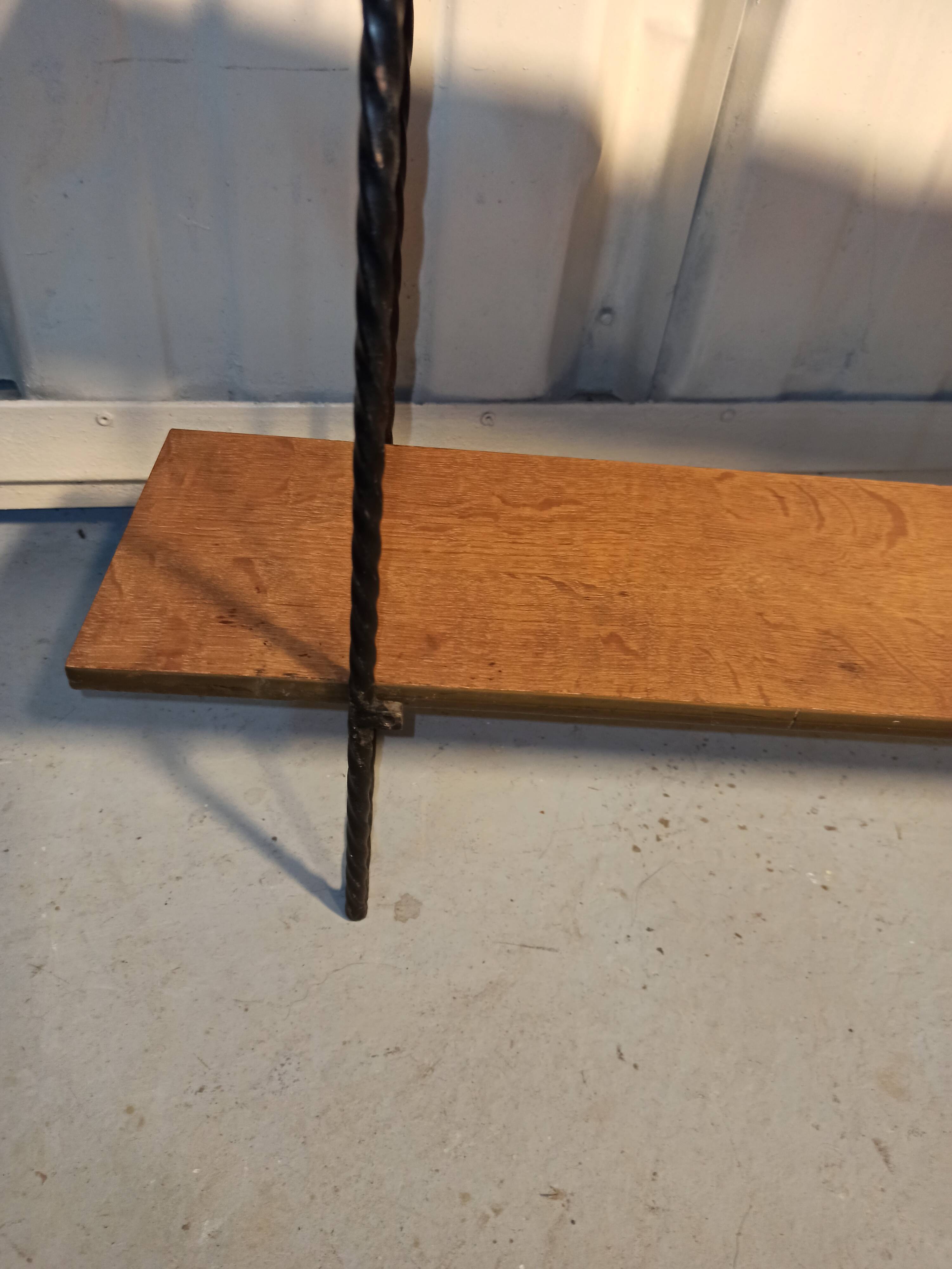 Shelf string iron and wood 3 trays