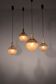 Glashütte Limburg hanging lamp amber glass, 1960s