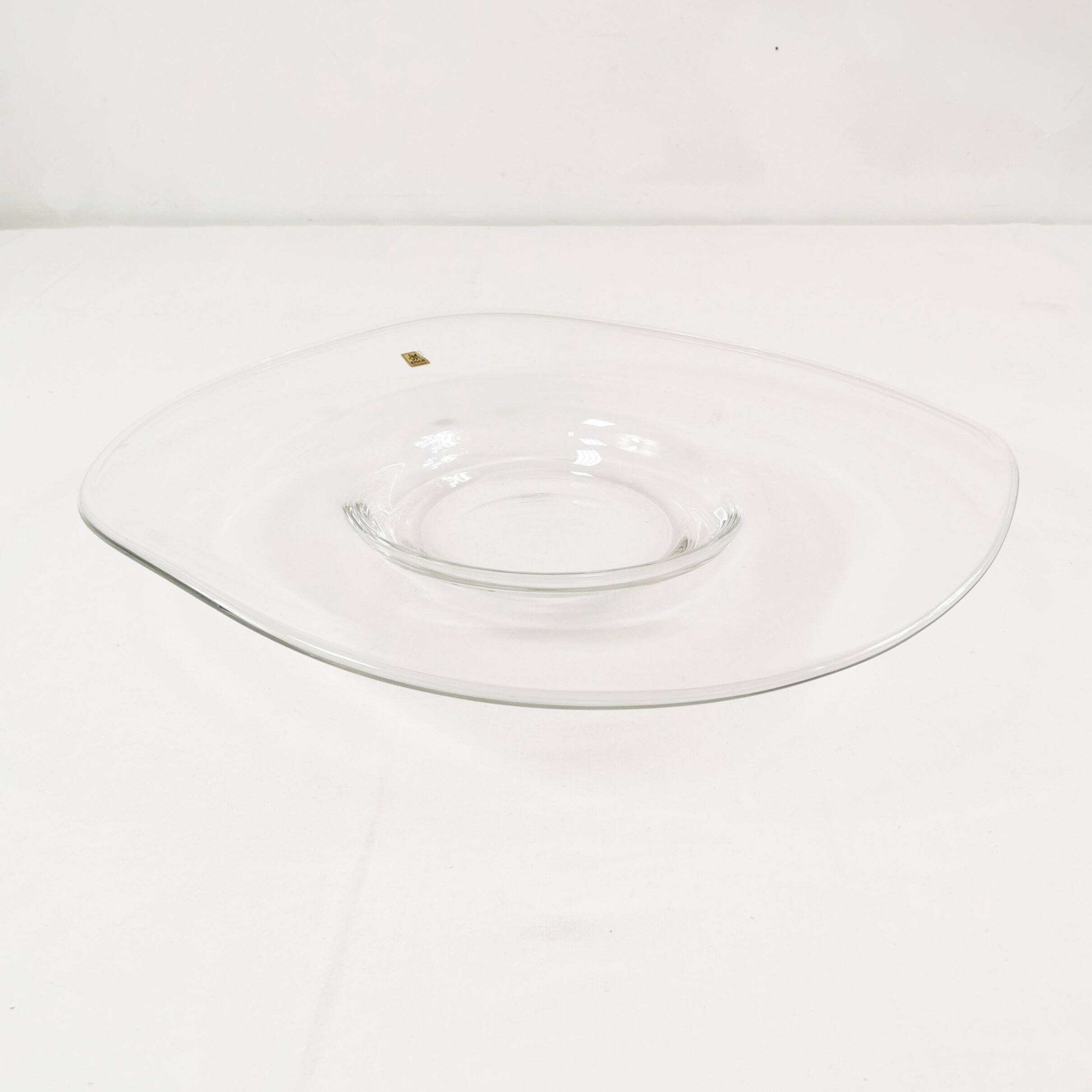 Large glass fruit platter Erwin Eisch, Germany 1960s