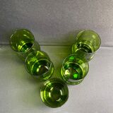 Carafe et 5 verres cristallin et étain