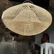 Suspension or rattan lampshade in the shape of a cloud or flattened bubble D60 H35