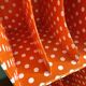Vinyl storage cube - orange with white polka dots