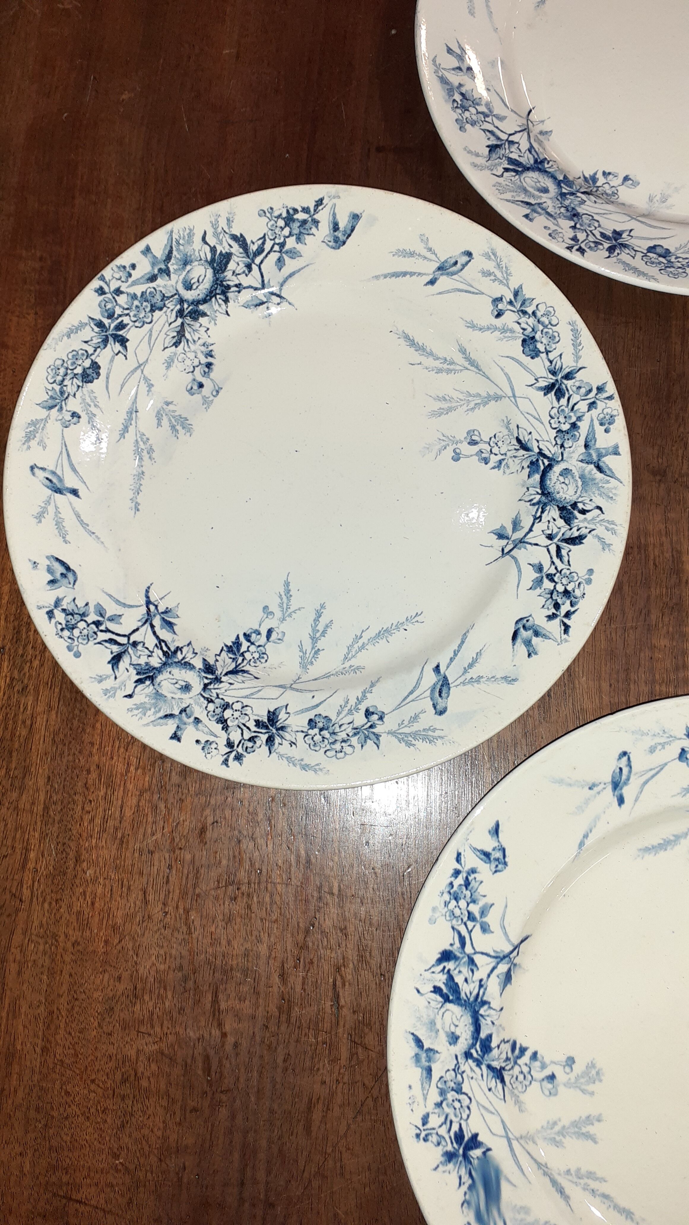 Plate flat creil and montereau lot of 3